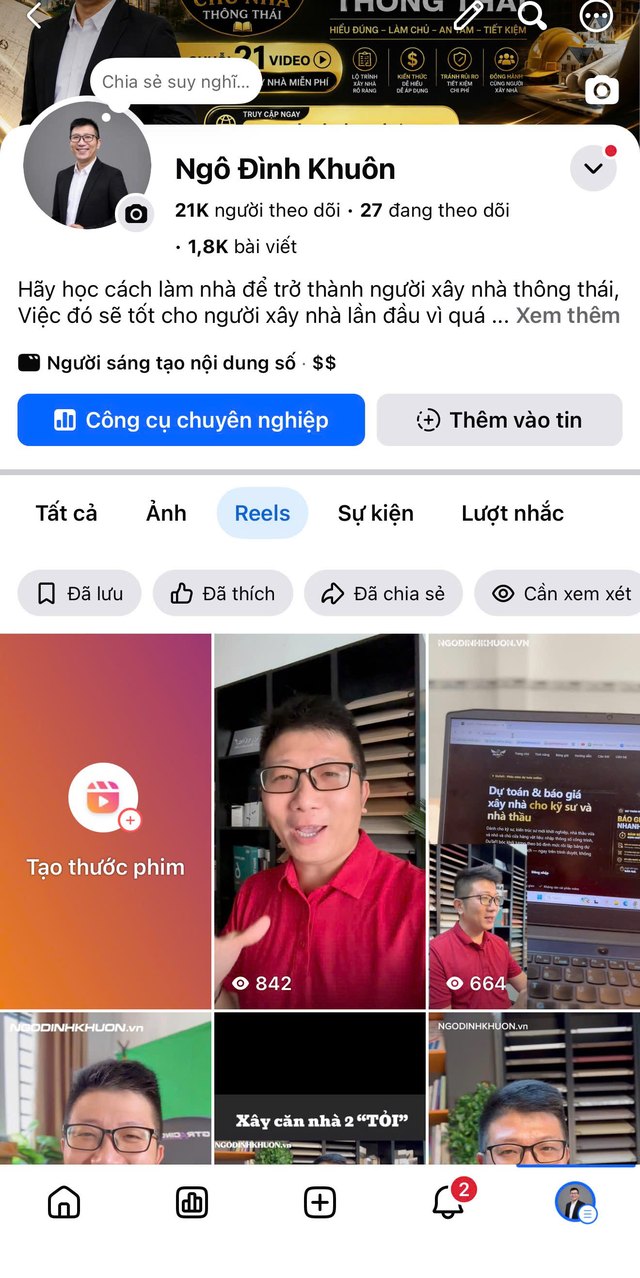 Trang Facebook 21.000 người theo dõi