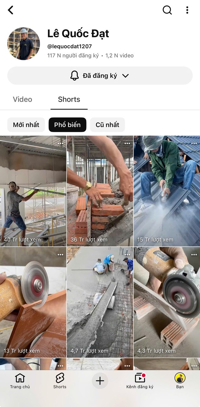 Kênh YouTube 117.000 người đăng ký